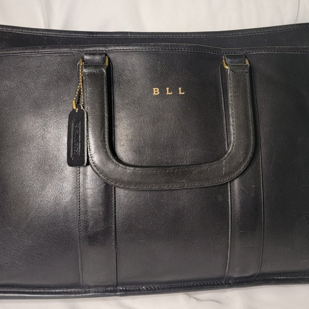 Vintage Coach Embassy Briefcase Black Leather 1990s Made in USA – BLL Embossed